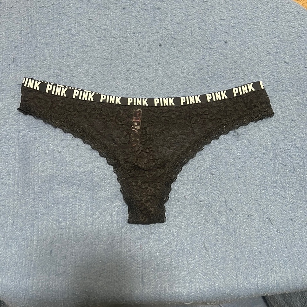 New pink Victoria’s Secret lace thong large